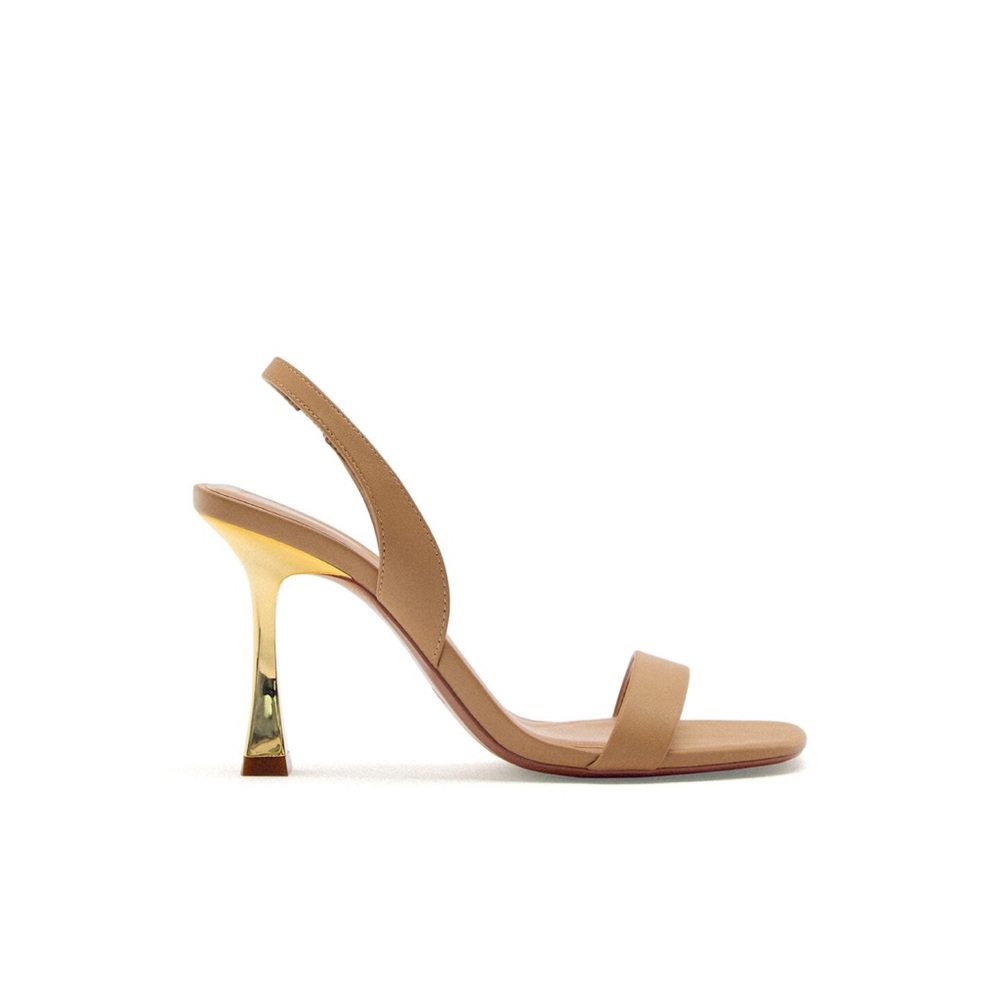 Zara Metallic Heeled Sandals